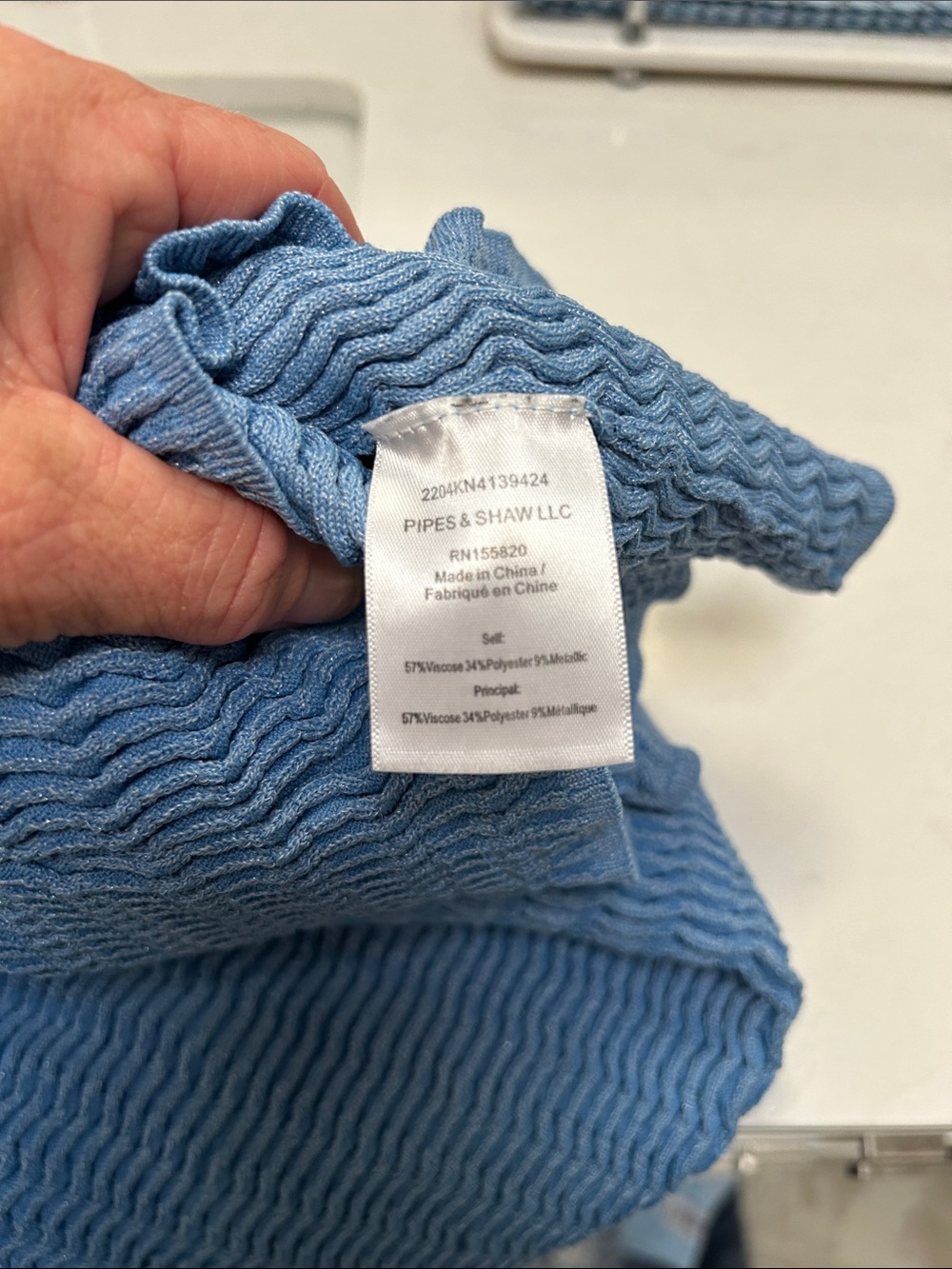 Veronica Beard Blue Ribbed V-Neck Sleeveless Knit Top - Picture 7 of 7